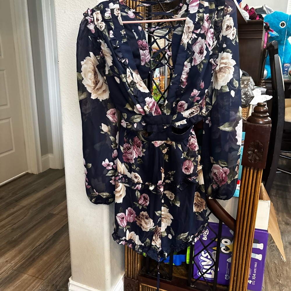 Fashion nova romper with tie up back